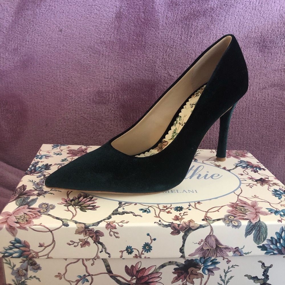 New emerald green velvet pumps from Nicola Bathie’s collection with Dillards!